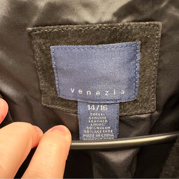Venezia Black suede leather jacket women’s 14/16 - Picture 6 of 7